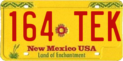 NM license plate 164TEK