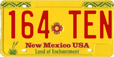 NM license plate 164TEN