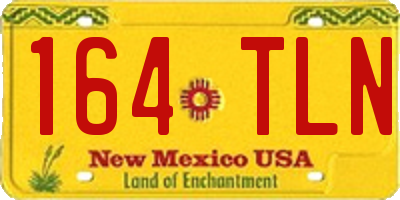NM license plate 164TLN