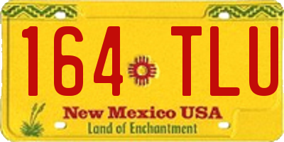 NM license plate 164TLU