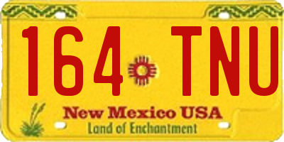 NM license plate 164TNU