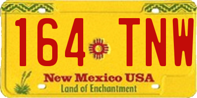 NM license plate 164TNW