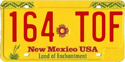 NM license plate 164TOF