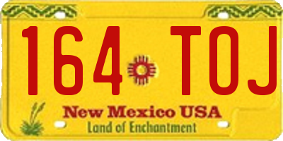 NM license plate 164TOJ