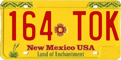 NM license plate 164TOK