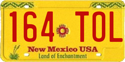 NM license plate 164TOL