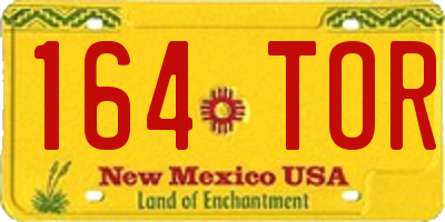 NM license plate 164TOR
