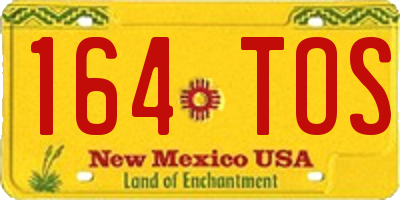 NM license plate 164TOS