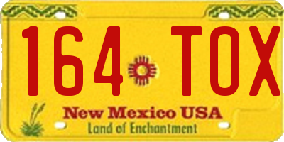 NM license plate 164TOX