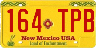NM license plate 164TPB