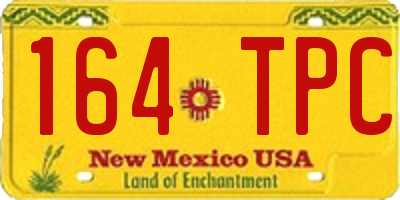 NM license plate 164TPC