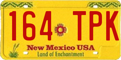 NM license plate 164TPK