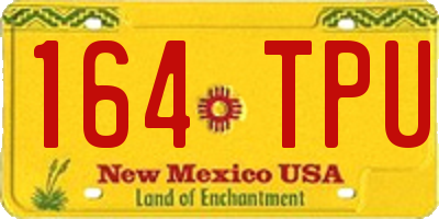 NM license plate 164TPU