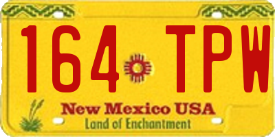 NM license plate 164TPW