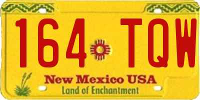 NM license plate 164TQW