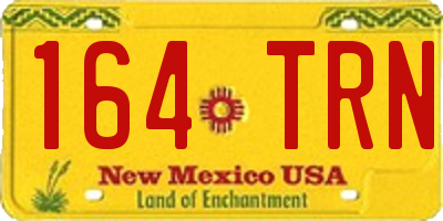 NM license plate 164TRN