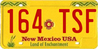 NM license plate 164TSF