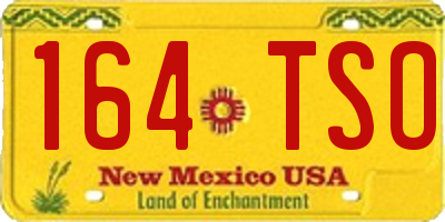 NM license plate 164TSO