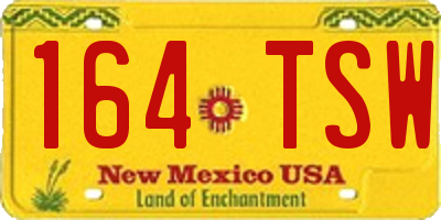 NM license plate 164TSW