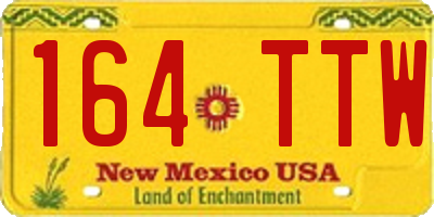 NM license plate 164TTW