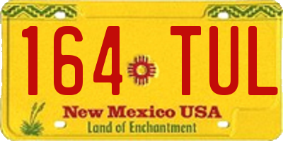NM license plate 164TUL