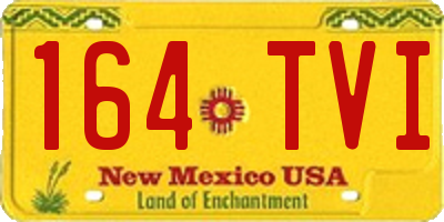 NM license plate 164TVI