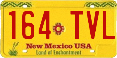 NM license plate 164TVL