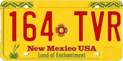 NM license plate 164TVR