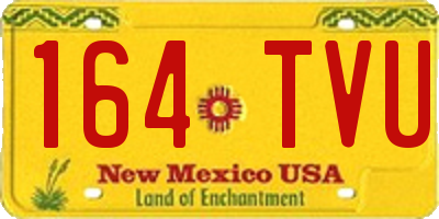 NM license plate 164TVU