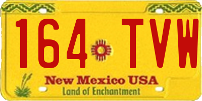 NM license plate 164TVW