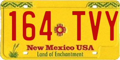 NM license plate 164TVY
