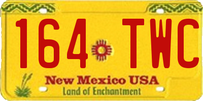 NM license plate 164TWC