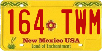NM license plate 164TWM