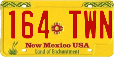 NM license plate 164TWN