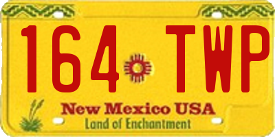 NM license plate 164TWP
