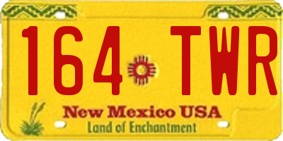 NM license plate 164TWR
