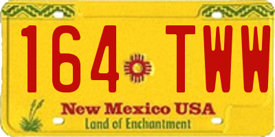 NM license plate 164TWW