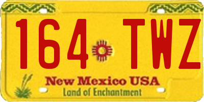 NM license plate 164TWZ