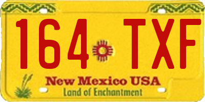 NM license plate 164TXF