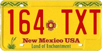 NM license plate 164TXT