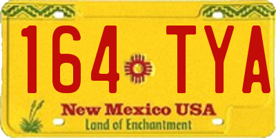 NM license plate 164TYA