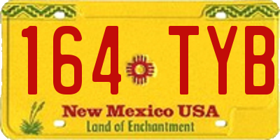 NM license plate 164TYB