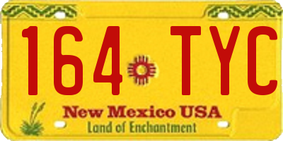 NM license plate 164TYC