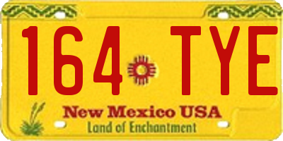 NM license plate 164TYE