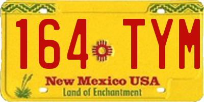 NM license plate 164TYM