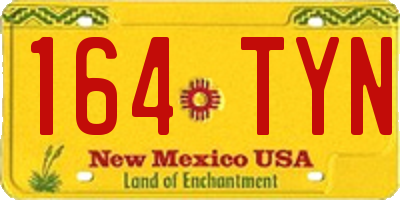 NM license plate 164TYN