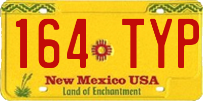 NM license plate 164TYP