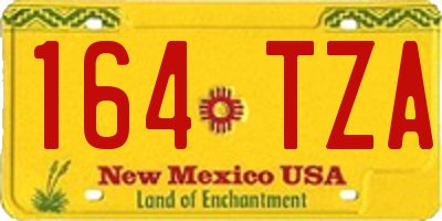 NM license plate 164TZA