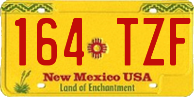 NM license plate 164TZF