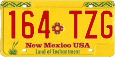 NM license plate 164TZG